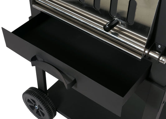 Cosmo Casa - Houtskoolgrill - Pizzaoven en Open Haard - Grillrooster en Pizzasteen - Zwart Staal - Hittebestendige Coating