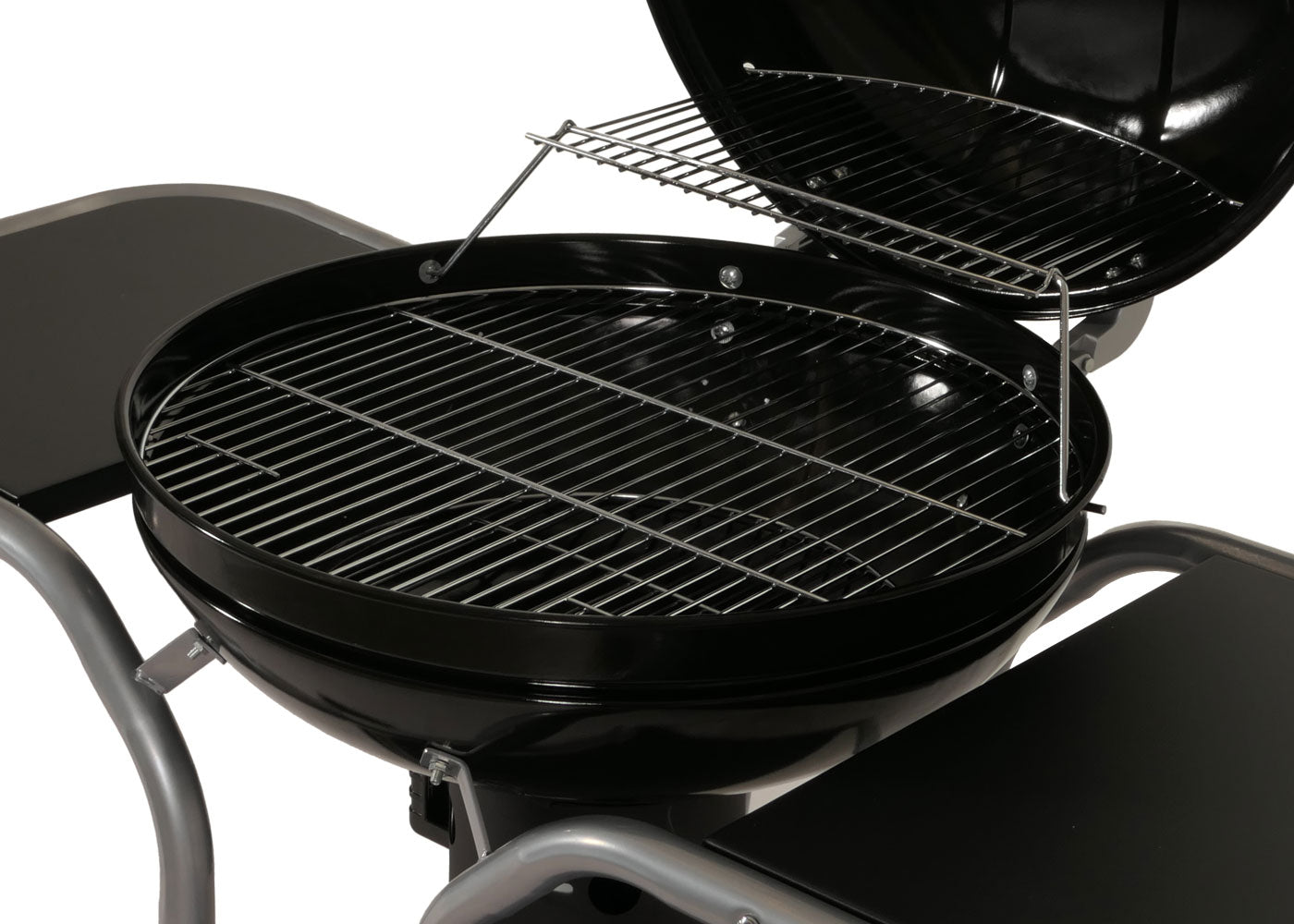 Cosmo Casa - Grillwagen - Houtskool Ketelgrill met Deksel - Gemailleerd Staal - Drie Planken - Zwart