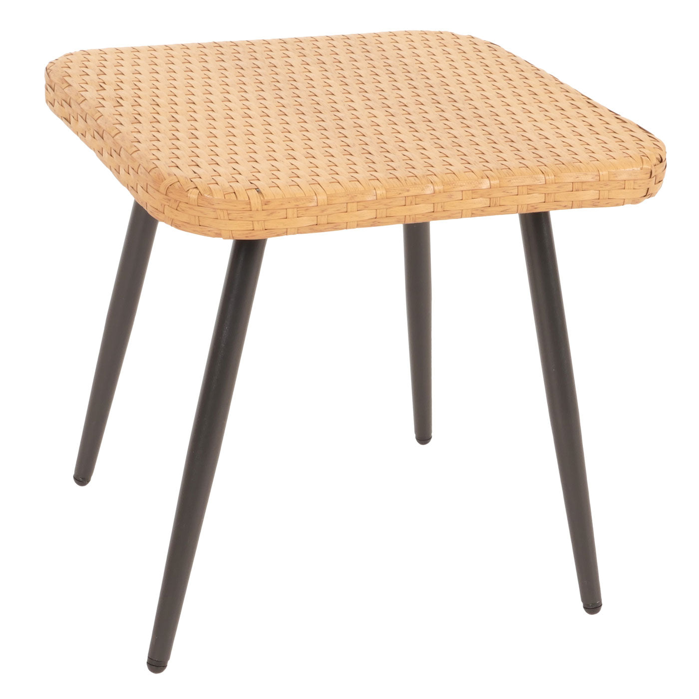 Cosmo Casa - Polyrotan Tuinset - Balkonzitgroep met Stoel en Bijzettafel - Donkergrijs