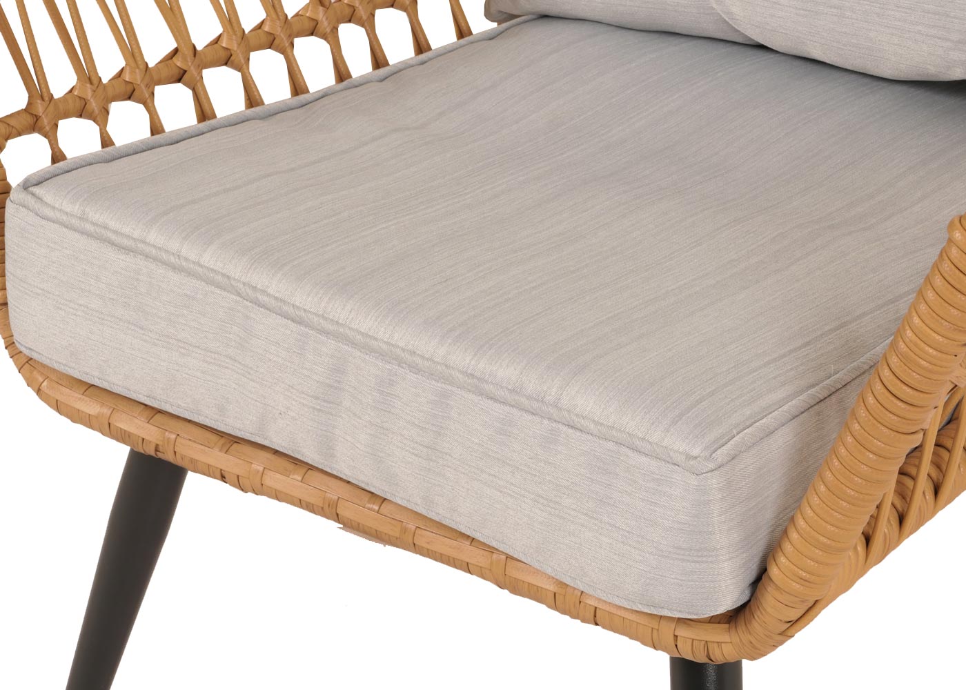 Cosmo Casa - Polyrotan Tuinset - Balkonzitgroep met Stoel en Bijzettafel - Lichtgrijs