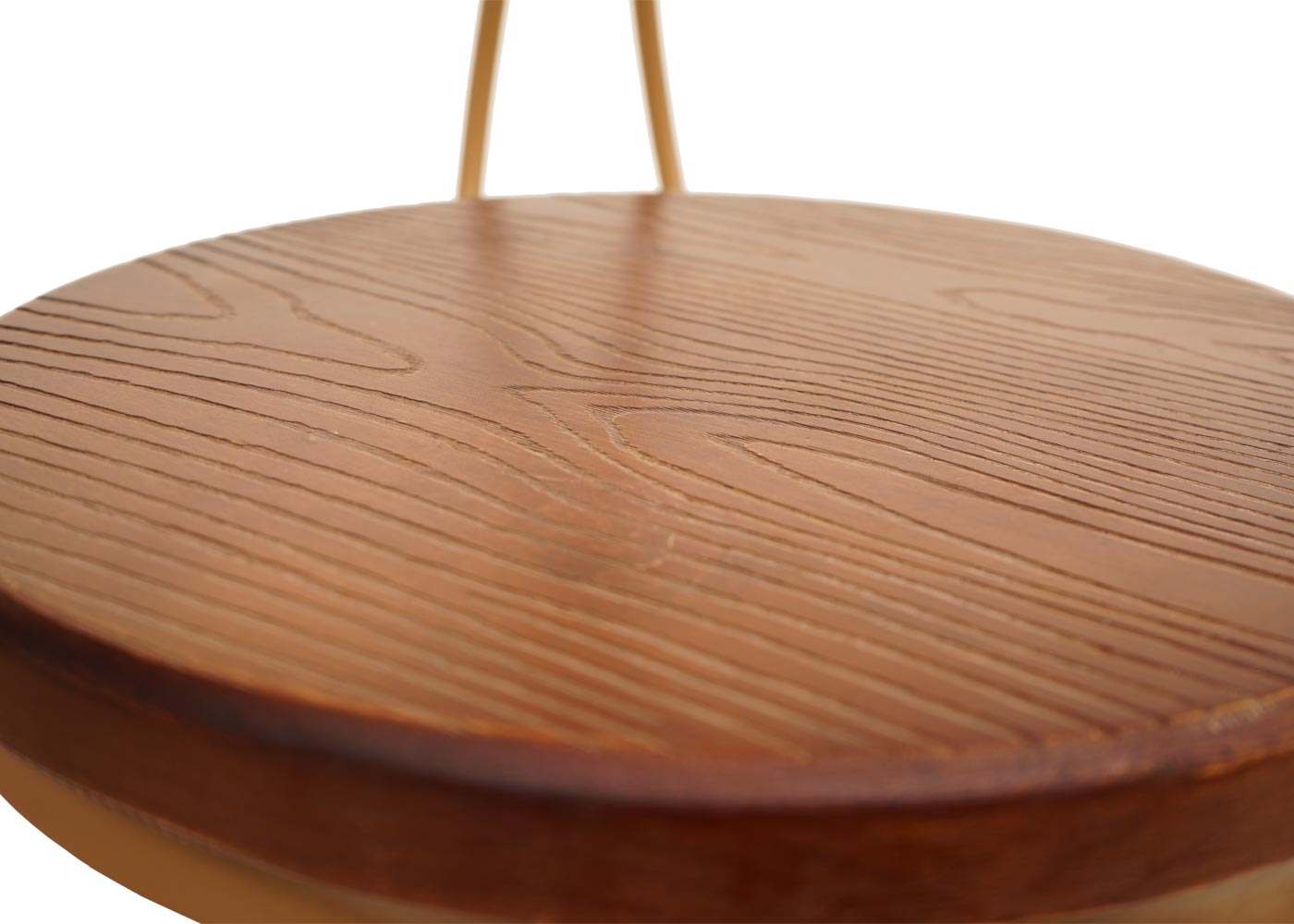 Cosmo Casa - Set van 2 Barkrukken - Verstelbare Hoogte - Draaibare Voetsteun - Industrieel Metaal & Hout - Bruin - Gouden Frame