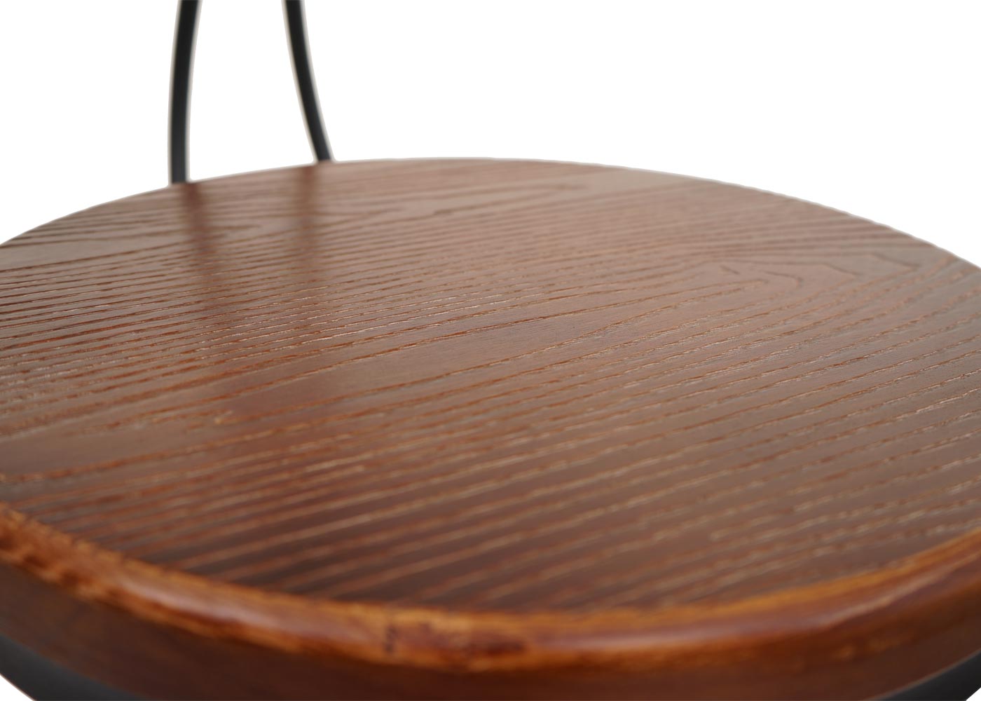 Cosmo Casa - Set van 2 Barkrukken - Verstelbare Hoogte - Draaibare Voetsteun - Industrieel Metaal & Hout - Bruin - Zwart Frame