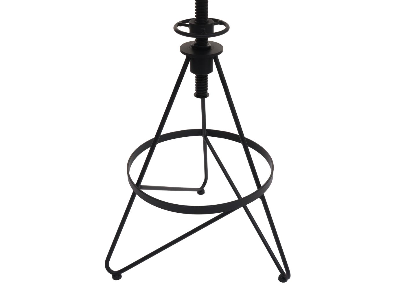 Cosmo Casa - Set van 2 Barkrukken - Verstelbare Hoogte - Draaibare Voetsteun - Industrieel Metaal & Hout - Bruin - Zwart Frame