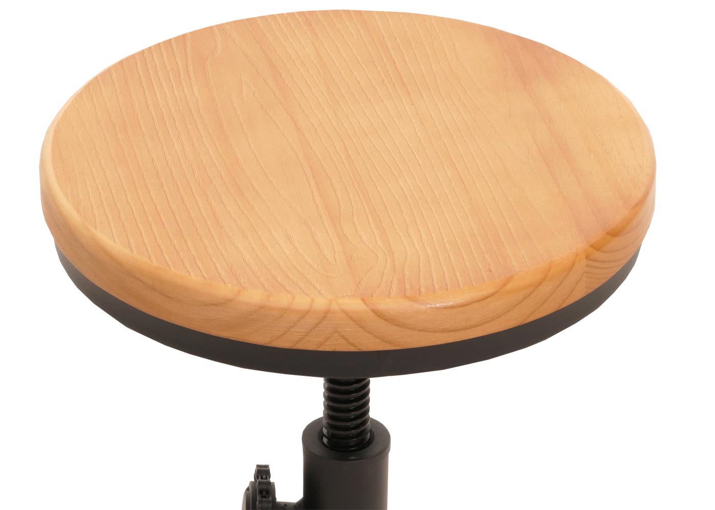 Cosmo Casa - Barkruk - In Hoogte Verstelbaar - Draaibare Voetsteun - Industrieel Metaal & Massief Hout - Naturel