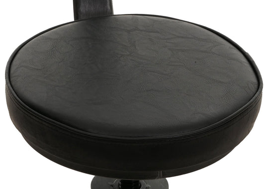 Cosmo Casa - Set van 2 Barkrukken - In Hoogte Verstelbaar - Draaibare Voetsteun - Industrieel Staal & Kunstleer - Zwart