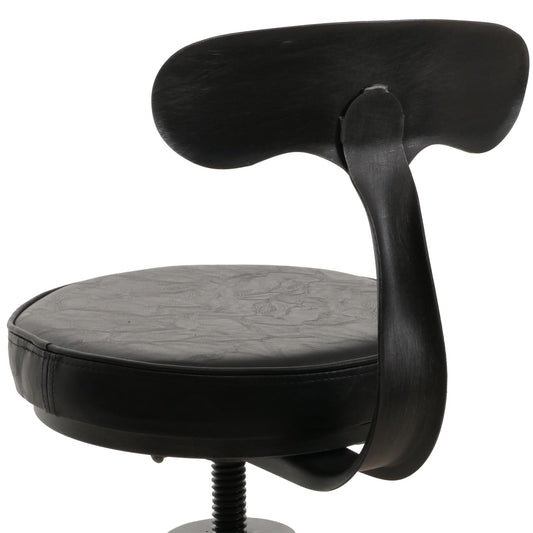 Cosmo Casa - Set van 2 Barkrukken - In Hoogte Verstelbaar - Draaibare Voetsteun - Industrieel Staal & Kunstleer - Zwart