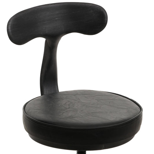 Cosmo Casa - Set van 2 Barkrukken - In Hoogte Verstelbaar - Draaibare Voetsteun - Industrieel Staal & Kunstleer - Zwart