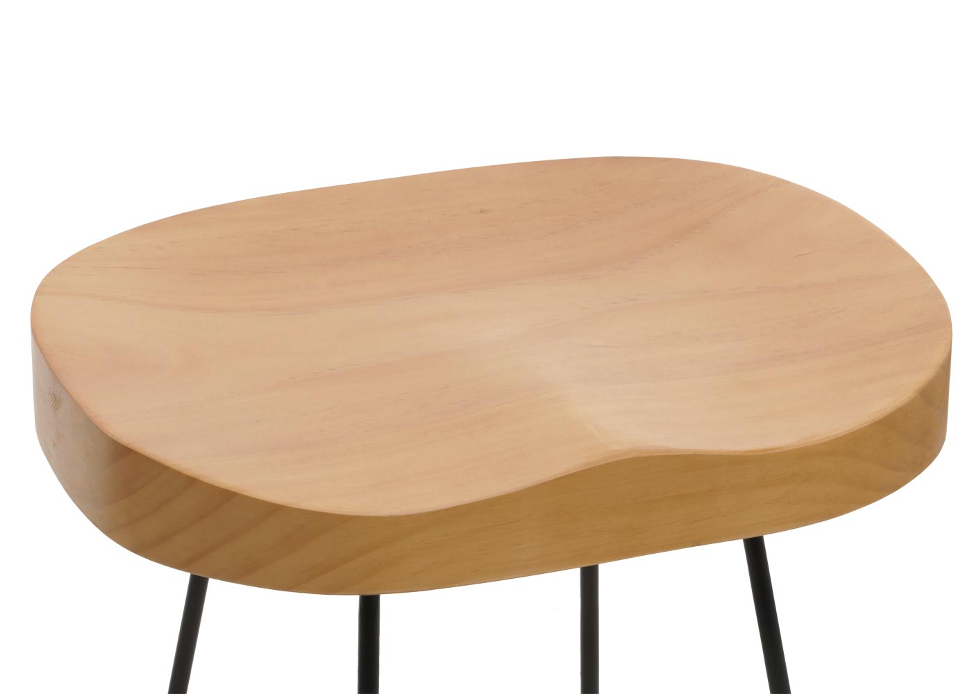 Cosmo Casa - Barkruk - Keukenkruk - Voetsteun - Industrieel Metaal & Massief Hout - 3D Structuur - Naturel