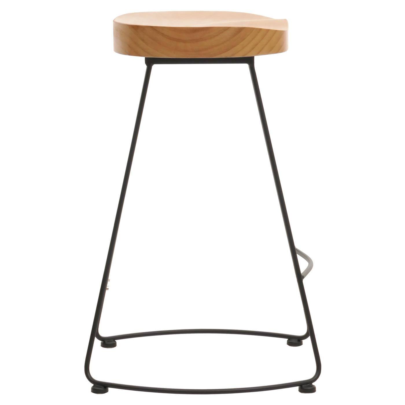 Cosmo Casa - Barkruk - Keukenkruk - Voetsteun - Industrieel Metaal & Massief Hout - 3D Structuur - Naturel