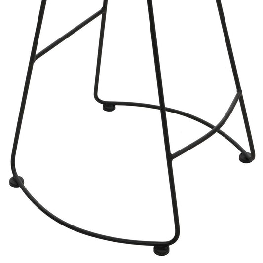 Cosmo Casa - Barkruk - Keukenkruk - Voetsteun - Industrieel Metaal & Massief Hout - 3D Structuur - Naturel