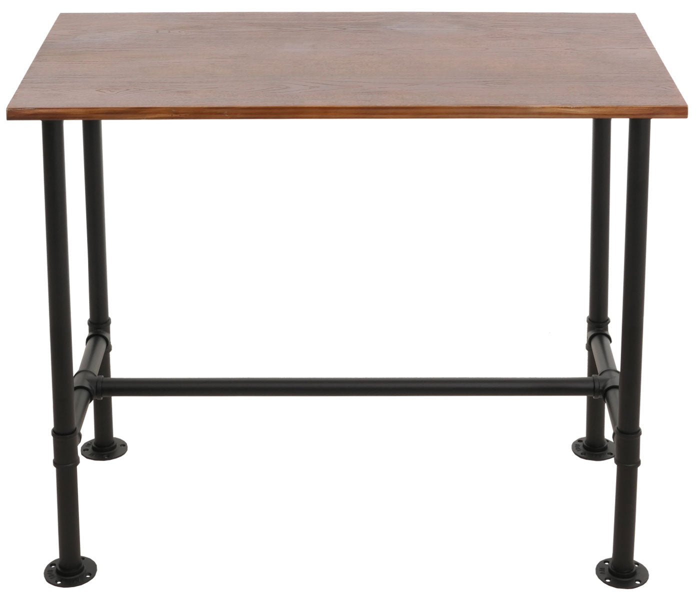 Cosmo Casa - Bartafel - Countertafel - Bistrotafel - Voetsteun - Industrieel Metaal & Massief Grenenhout - 108x120x61 cm - Bruin