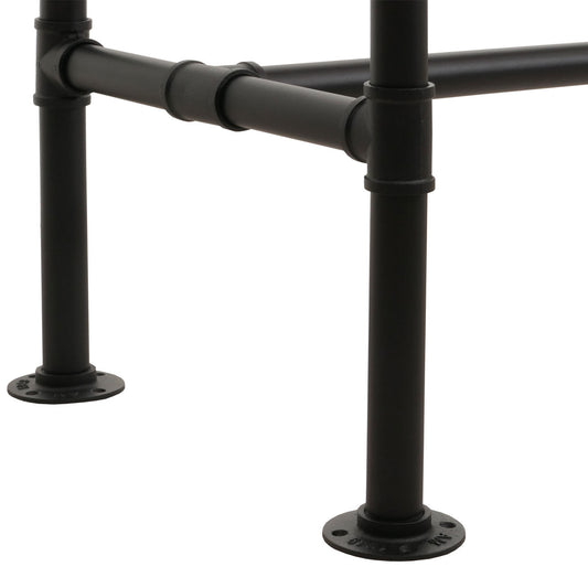 Cosmo Casa - Bartafel - Countertafel - Bistrotafel - Voetsteun - Industrieel Metaal & Massief Grenenhout - 108x120x61 cm - Bruin