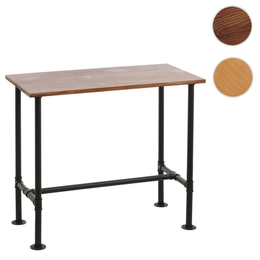 Cosmo Casa - Bartafel - Countertafel - Bistrotafel - Voetsteun - Industrieel Metaal & Massief Grenenhout - 108x120x61 cm - Bruin