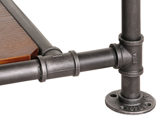 Cosmo Casa - Salontafel - Industrieel Woonkamer Bijzettafel - Massief Hout & Metaal - 48x100x50 cm - Bruin