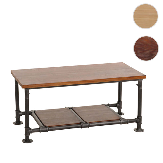 Cosmo Casa - Salontafel - Industrieel Woonkamer Bijzettafel - Massief Hout & Metaal - 48x100x50 cm - Bruin