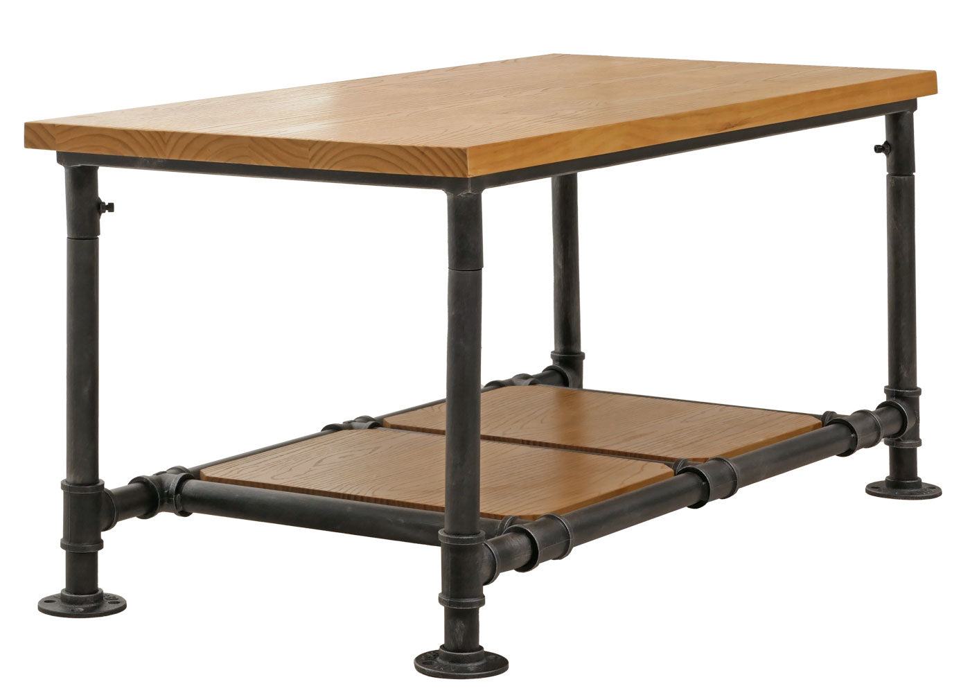 Cosmo Casa - Salontafel - Industrieel Woonkamer Bijzettafel - Massief Hout & Metaal - 48x100x50 cm - Naturel