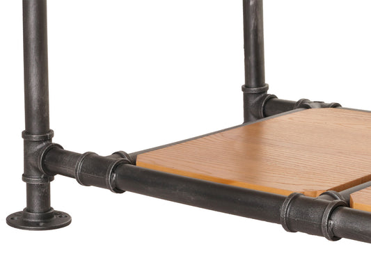 Cosmo Casa - Salontafel - Industrieel Woonkamer Bijzettafel - Massief Hout & Metaal - 48x100x50 cm - Naturel