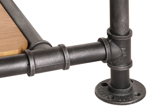 Cosmo Casa - Salontafel - Industrieel Woonkamer Bijzettafel - Massief Hout & Metaal - 48x100x50 cm - Naturel