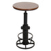 Cosmo Casa - Bartafel - Bistrotafel - In Hoogte Verstelbaar - Draaibare Voetsteun - Industrieel Massief Hout - 61 cm - Bruin