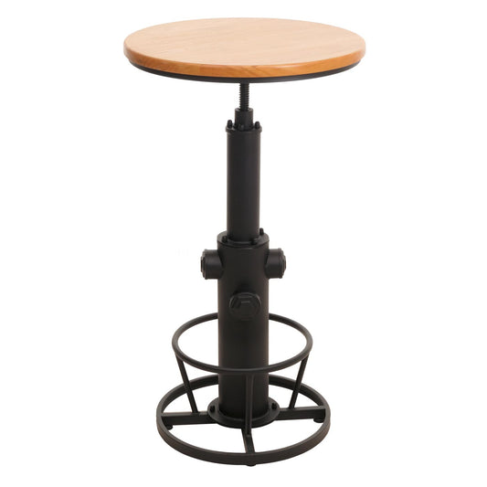 Cosmo Casa - Bartafel - Bistrotafel - In Hoogte Verstelbaar - Draaibare Voetsteun - Industrieel Massief Hout - 61 cm - Naturel