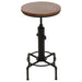 Cosmo Casa - Bartafel - Bistrotafel - In Hoogte Verstelbaar - Draaibare Voetsteun - Industrieel Ijzer & Massief Hout - 50 cm - Bruin