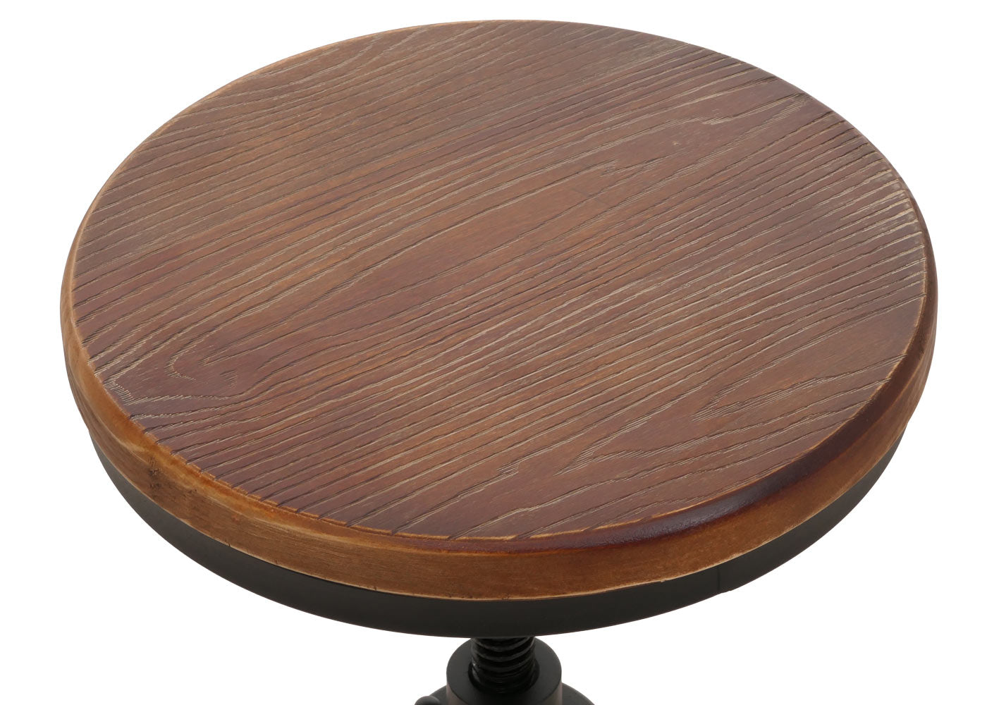 Cosmo Casa - Bartafel - Bistrotafel - In Hoogte Verstelbaar - Draaibare Voetsteun - Industrieel Ijzer & Massief Hout - 50 cm - Bruin