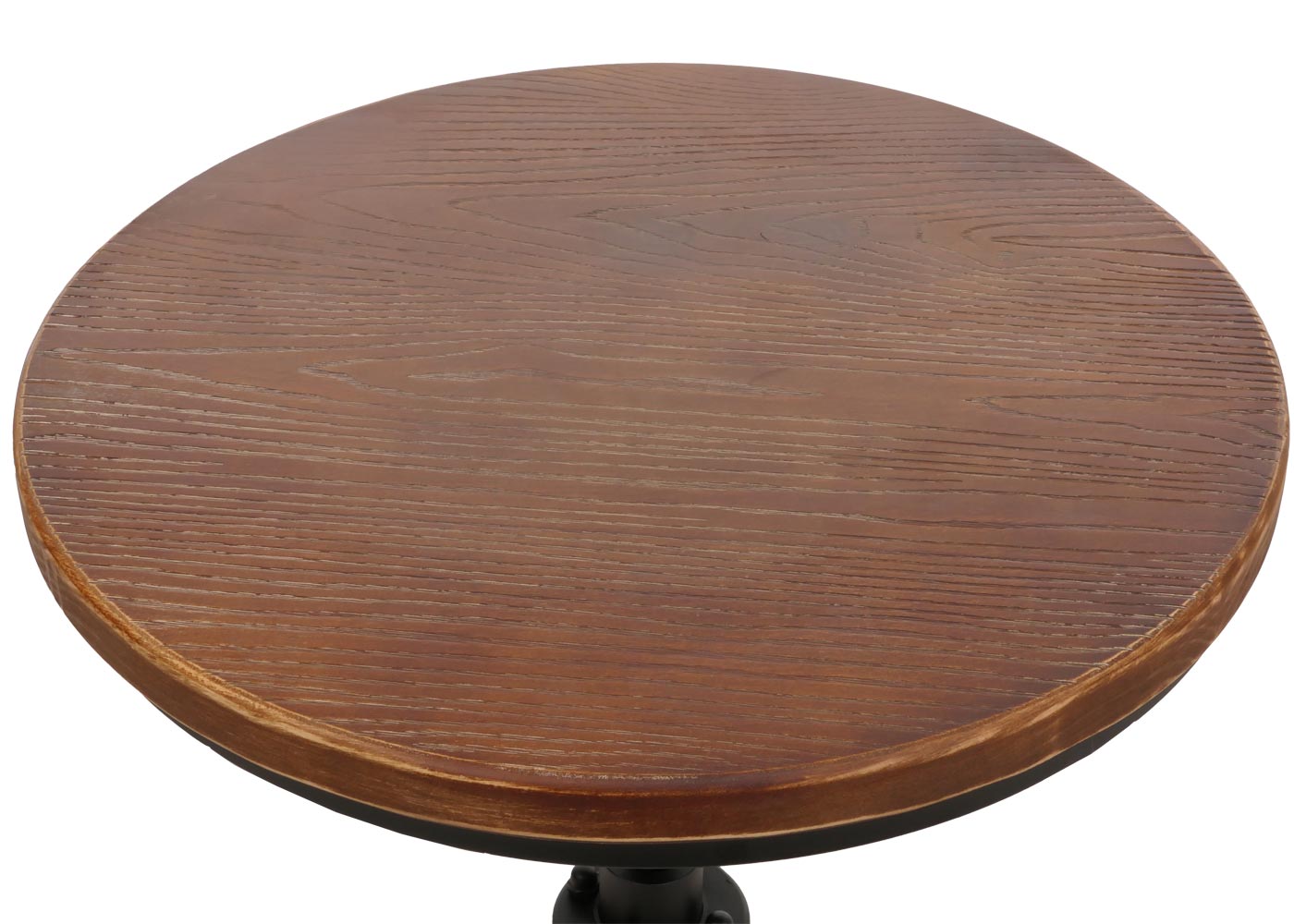 Cosmo Casa - Bartafel - Bistrotafel - In Hoogte Verstelbaar - Draaibare Voetsteun - Industrieel Ijzer & Massief Hout - 50 cm - Bruin