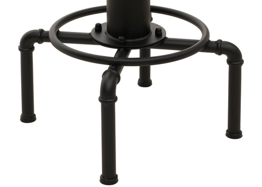 Cosmo Casa - Bartafel - Bistrotafel - In Hoogte Verstelbaar - Draaibare Voetsteun - Industrieel Ijzer & Massief Hout - 50 cm - Bruin