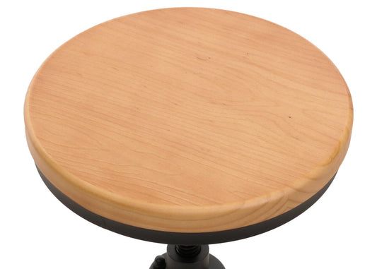 Cosmo Casa - Bartafel - Bistrotafel - In Hoogte Verstelbaar - Draaibare Voetsteun - Industrieel Ijzer & Massief Hout - 50 cm - Naturel