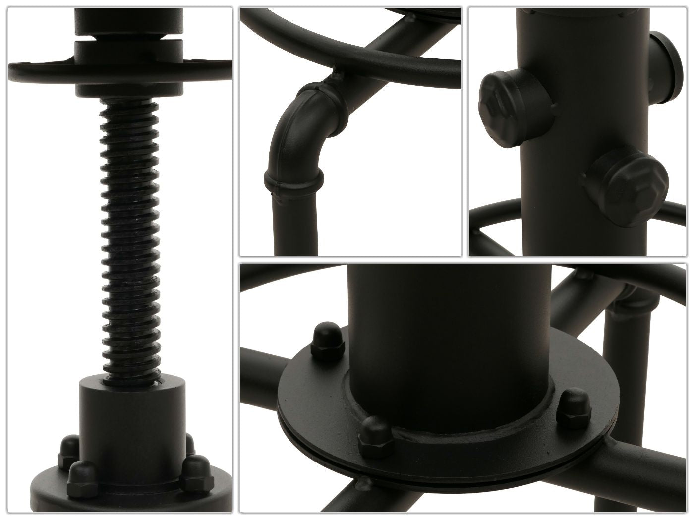 Cosmo Casa - Bartafel - Bistrotafel - In Hoogte Verstelbaar - Draaibare Voetsteun - Industrieel Ijzer & Massief Hout - 50 cm - Naturel