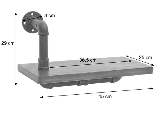 Cosmo Casa - Set van 2 Wandplanken - Hangende Boekenplank - 3D Structuur - Industrieel Staal & Massief Hout - 29x45x25 cm - Bruin
