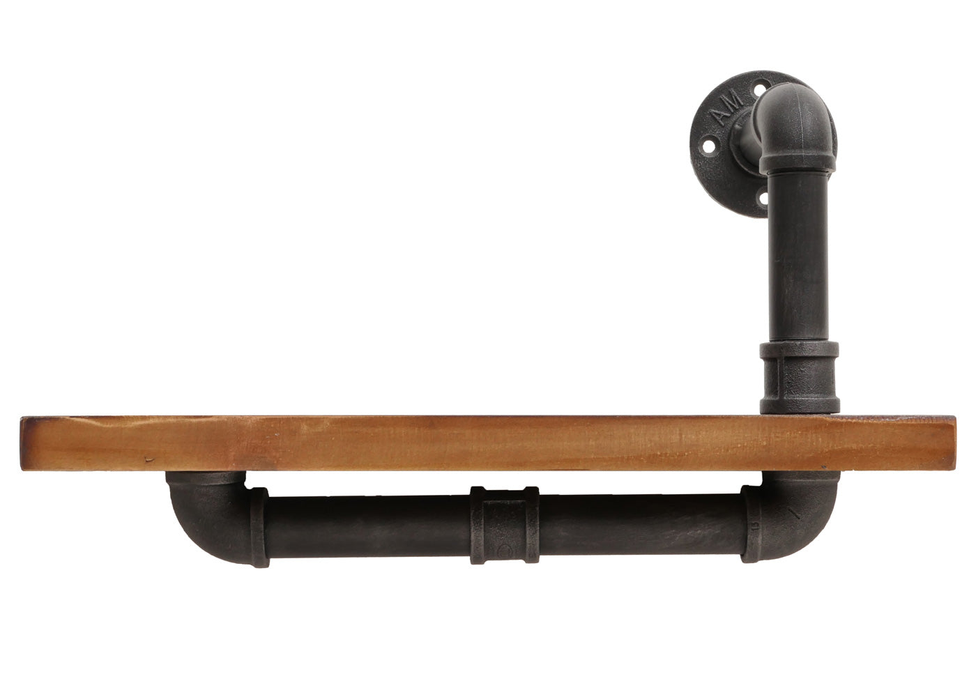 Cosmo Casa - Set van 2 Wandplanken - Hangende Boekenplank - 3D Structuur - Industrieel Staal & Massief Hout - 29x45x25 cm - Bruin