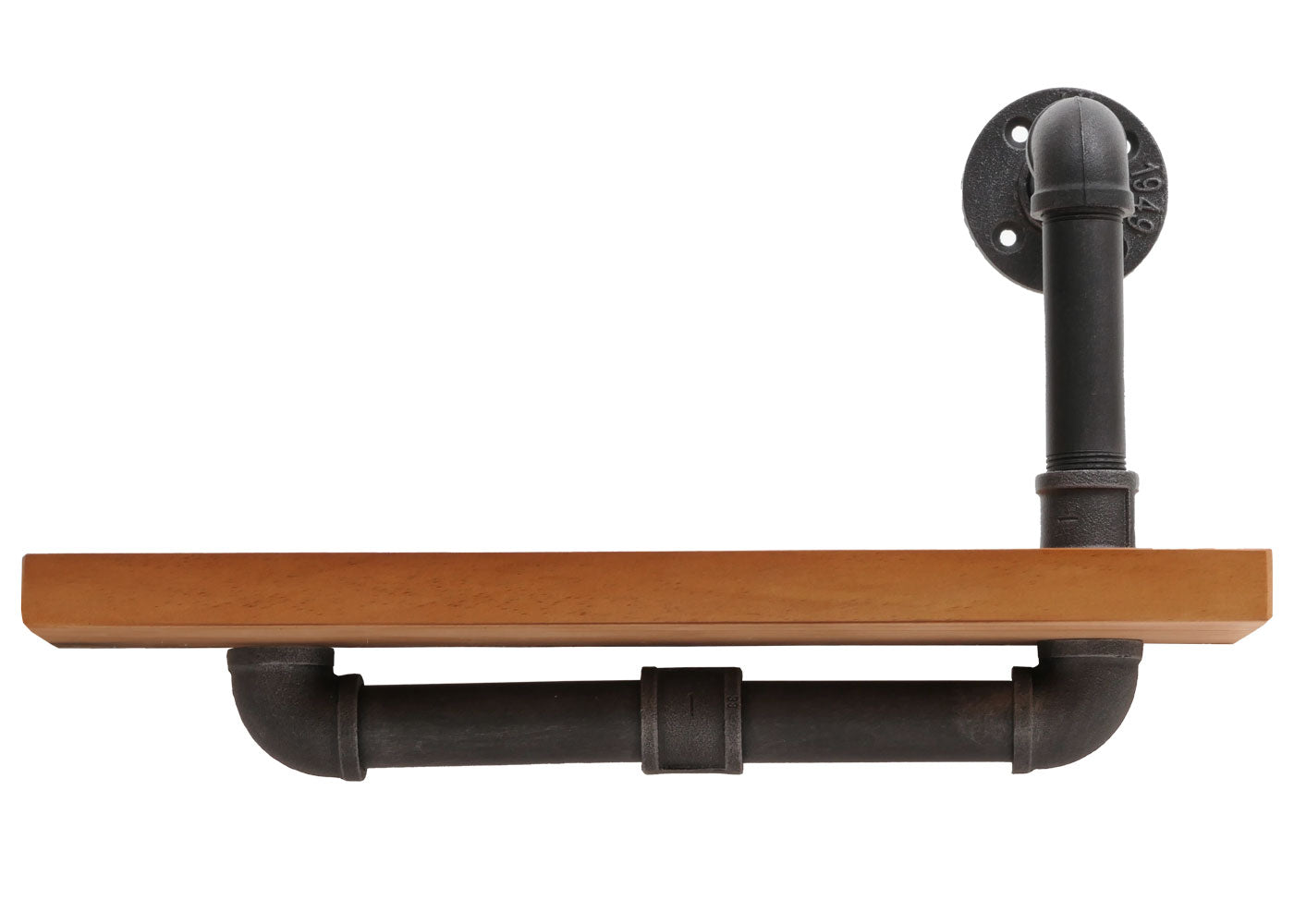 Cosmo Casa - Set van 2 Wandplanken - Hangende Boekenplank - 3D Structuur - Industrieel Staal & Massief Hout - 29x45x25 cm - Naturel