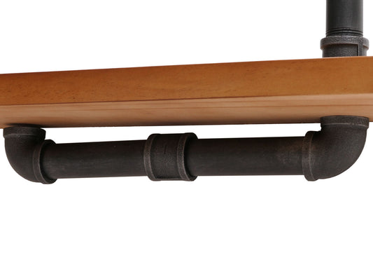 Cosmo Casa - Set van 2 Wandplanken - Hangende Boekenplank - 3D Structuur - Industrieel Staal & Massief Hout - 29x45x25 cm - Naturel