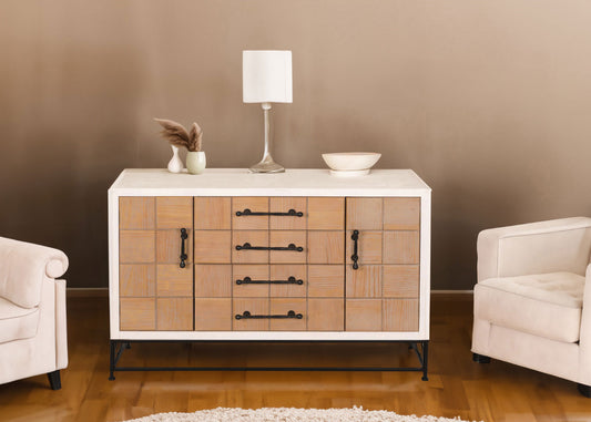 Cosmo Casa - Ladekast - Kast - Dressoir Highboard met Deuren en Lade - Massief MDF Hout - 92x140x42cm