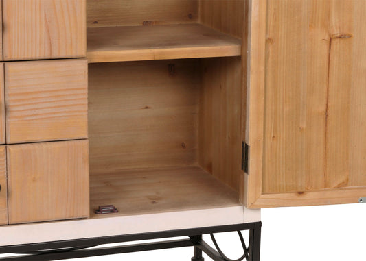 Cosmo Casa - Ladekast - Kast - Dressoir Highboard met Deuren en Lade - Massief MDF Hout - 92x140x42cm