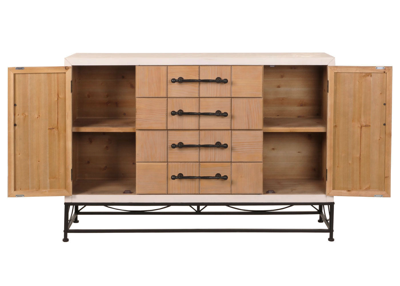 Cosmo Casa - Ladekast - Kast - Dressoir Highboard met Deuren en Lade - Massief MDF Hout - 92x140x42cm