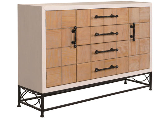 Cosmo Casa - Ladekast - Kast - Dressoir Highboard met Deuren en Lade - Massief MDF Hout - 92x140x42cm