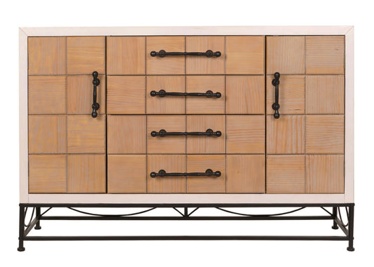 Cosmo Casa - Ladekast - Kast - Dressoir Highboard met Deuren en Lade - Massief MDF Hout - 92x140x42cm