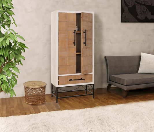 Cosmo Casa - Hoge Kast - Woonkamerkast met Deuren & Lade - Massief MDF Hout - 167x72x41 cm