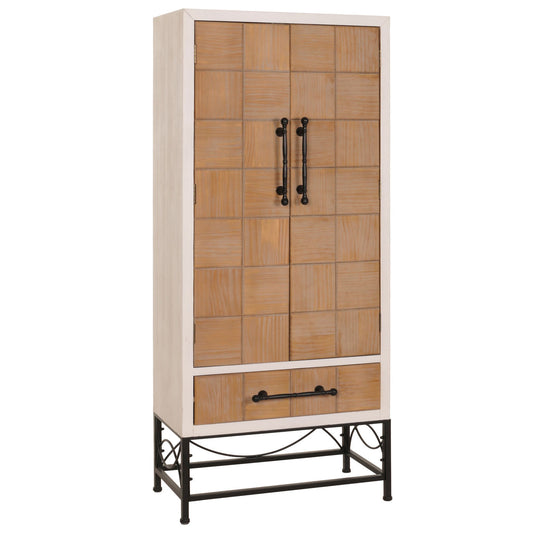 Cosmo Casa - Hoge Kast - Woonkamerkast met Deuren & Lade - Massief MDF Hout - 167x72x41 cm