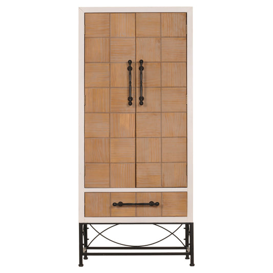 Cosmo Casa - Hoge Kast - Woonkamerkast met Deuren & Lade - Massief MDF Hout - 167x72x41 cm