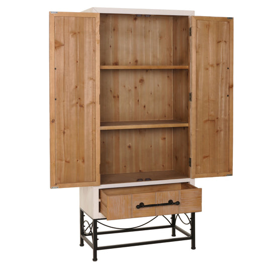 Cosmo Casa - Hoge Kast - Woonkamerkast met Deuren & Lade - Massief MDF Hout - 167x72x41 cm