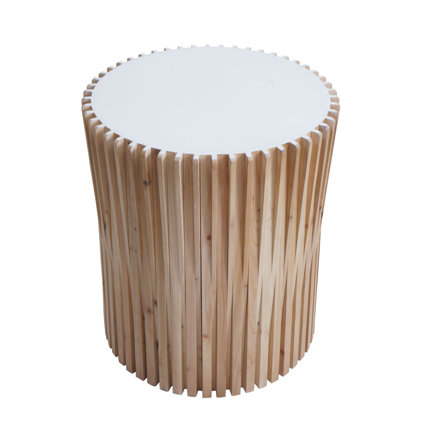 Cosmo Casa - Bijzettafel - Lounge en Salon Gebruik - Dennenhout - Natuurlijk Wit