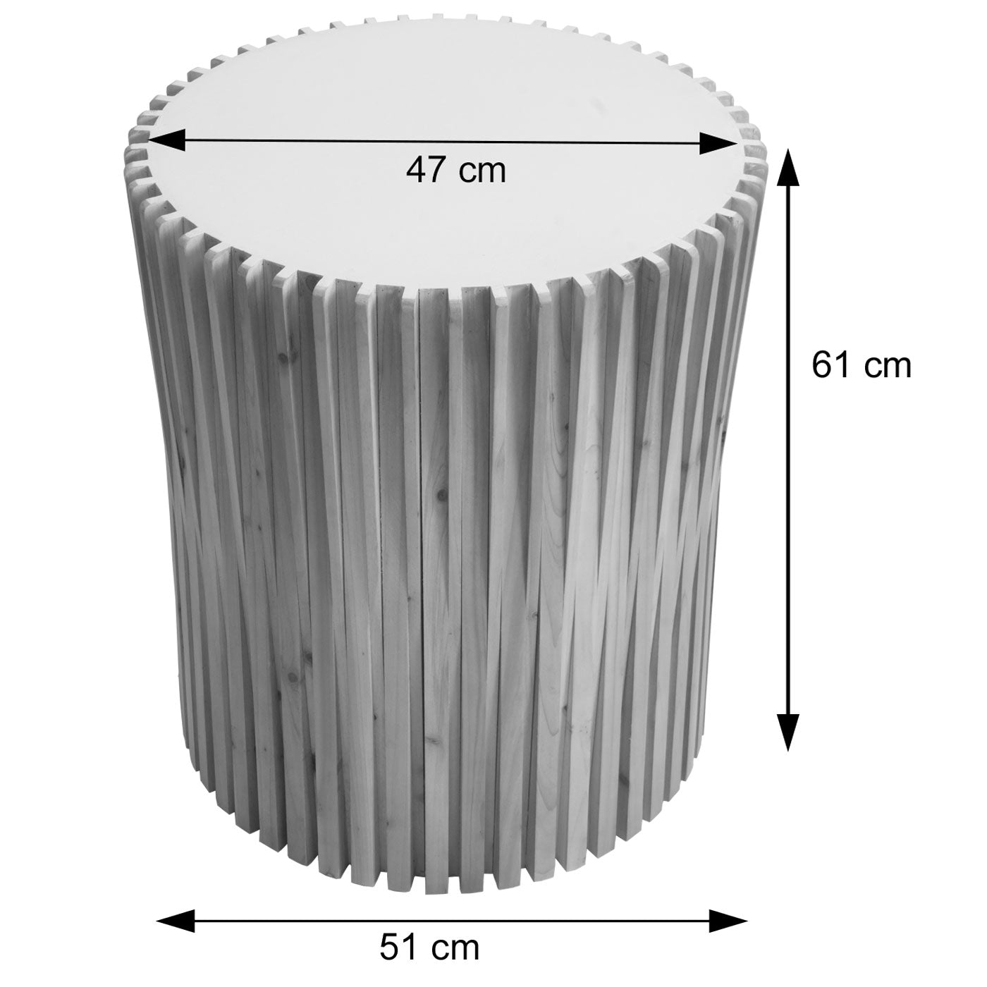 Cosmo Casa - Bijzettafel - Lounge en Salon Gebruik - Dennenhout - Natuurlijk Wit