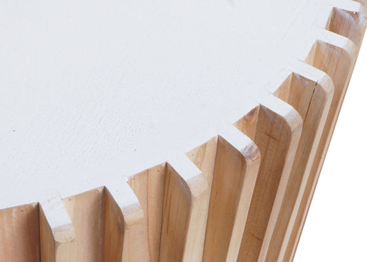 Cosmo Casa - Bijzettafel - Lounge en Salon Gebruik - Dennenhout - Natuurlijk Wit