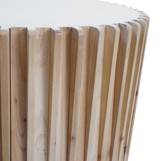 Cosmo Casa - Bijzettafel - Lounge en Salon Gebruik - Dennenhout - Natuurlijk Wit