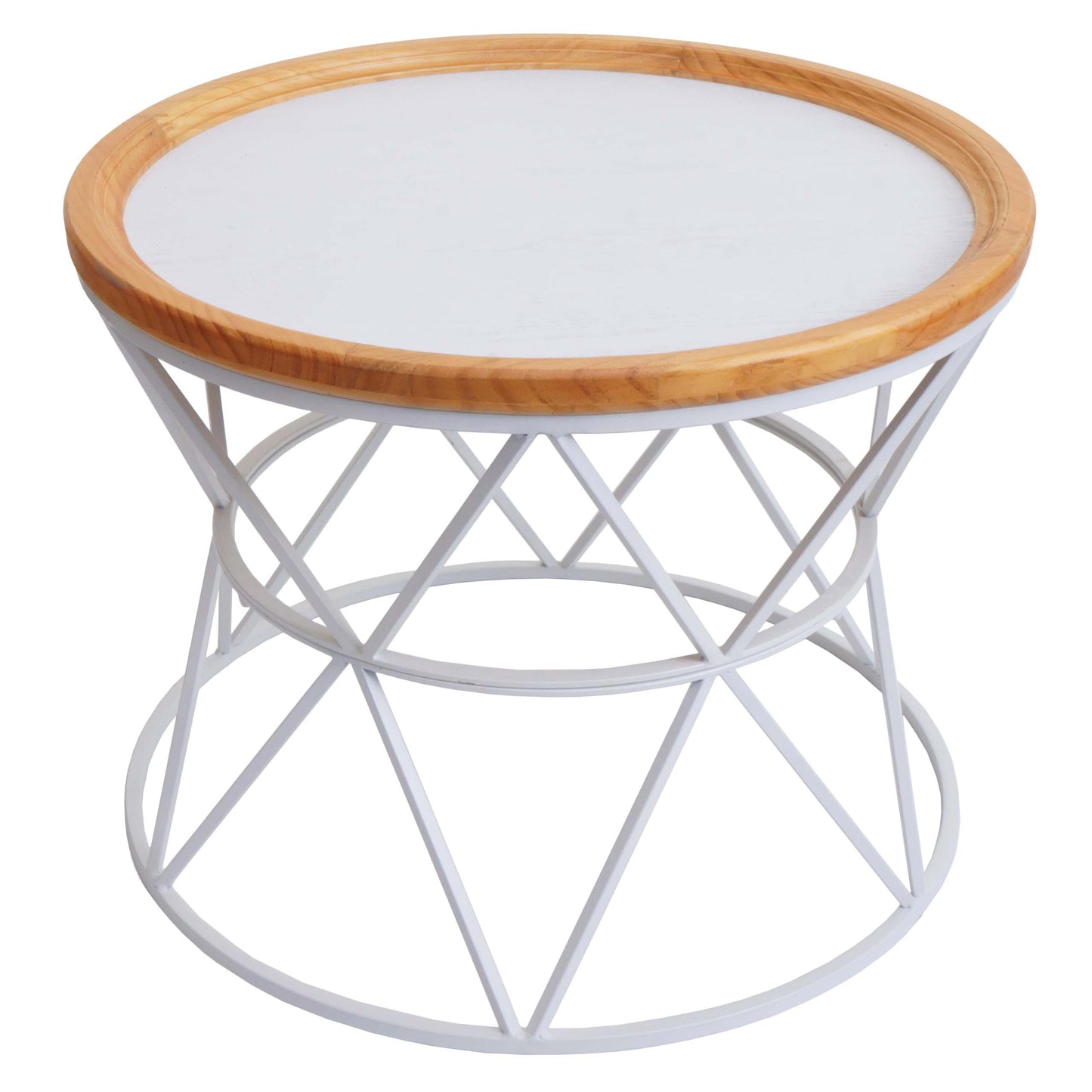 Cosmo Casa - Salontafel - Bijzettafel - Loungetafel - Woonkamertafel - Metaal Frame - Hout - 66cm - Wit