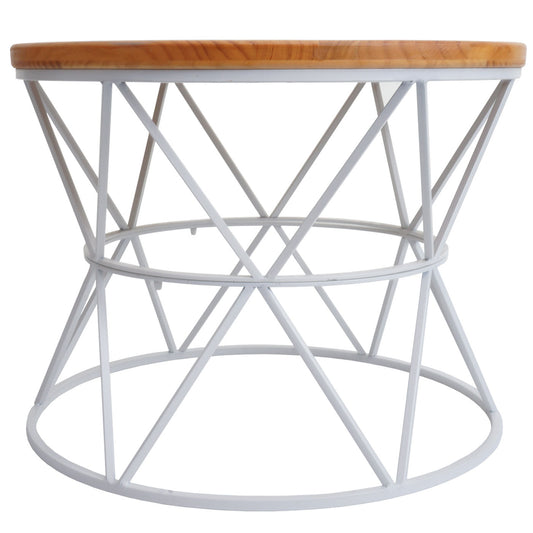 Cosmo Casa - Salontafel - Bijzettafel - Loungetafel - Woonkamertafel - Metaal Frame - Hout - 66cm - Wit