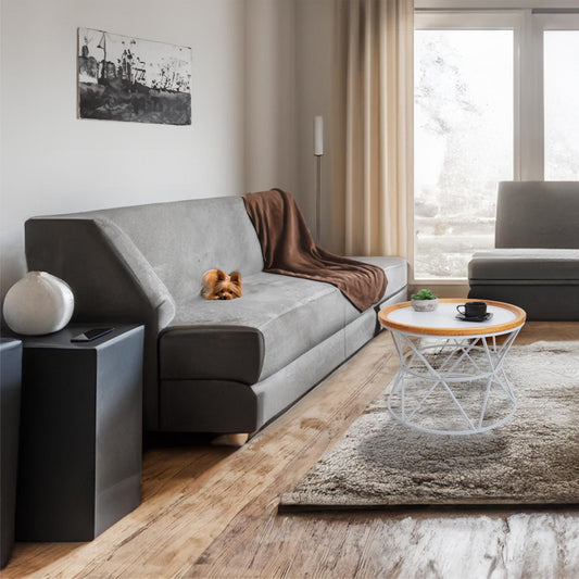 Cosmo Casa - Salontafel - Bijzettafel - Loungetafel - Woonkamertafel - Metaal Frame - Hout - 66cm - Wit